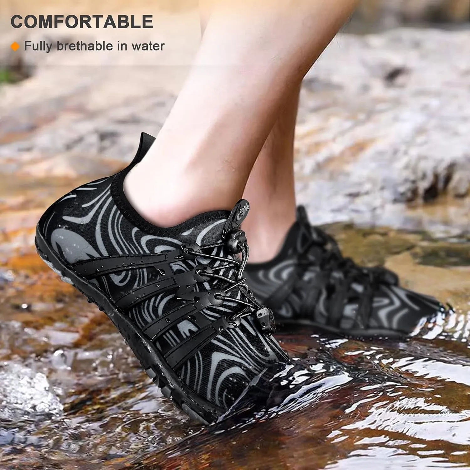 BULLIANT Water Shoes Men, Unisex Barefoot Aqua Shoes for Men Women Hiking Swimming Shoe