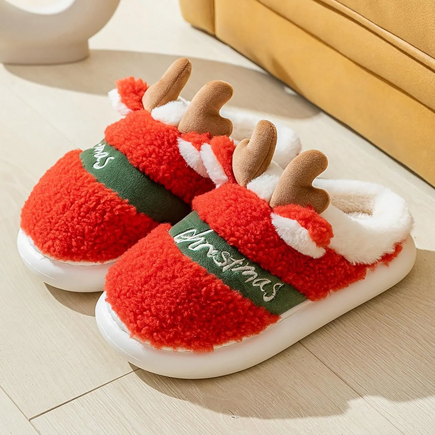 Bunny Animal Slippers for Women and Men Cute Bow Fuzzy Fluffy Comfy Funny Furry Rabbit House Slipper for Indoor Outdoor