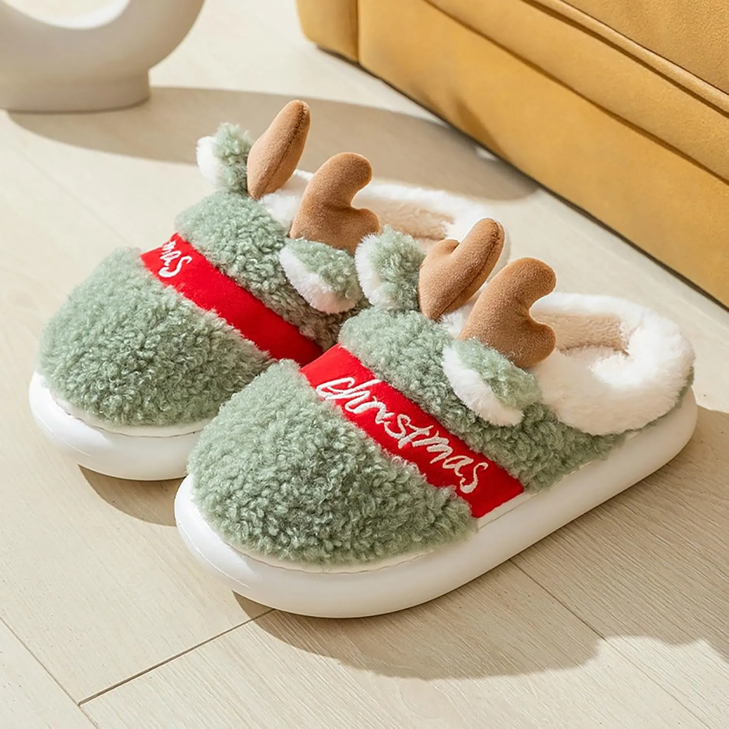 Bunny Animal Slippers for Women and Men Cute Bow Fuzzy Fluffy Comfy Funny Furry Rabbit House Slipper for Indoor Outdoor