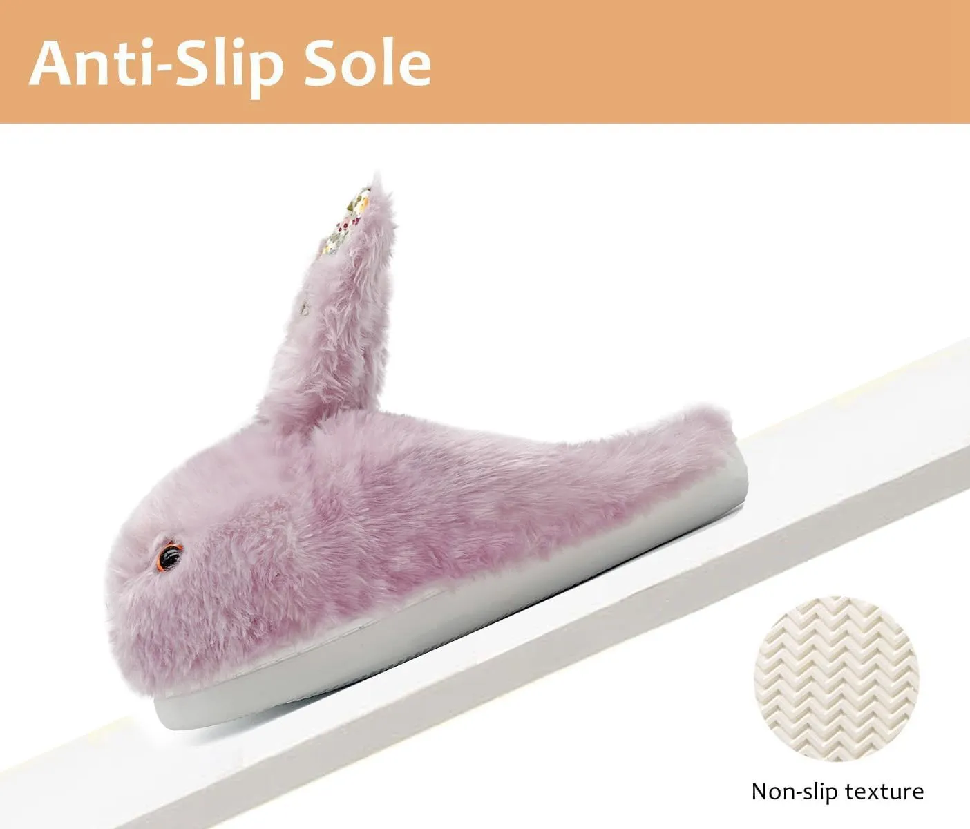 Bunny Slippers for Women Men Cute Plush Rabbit Fuzzy Slippers, Soft Fluffy Animal Winter Warm Indoor House Slippers Shoes