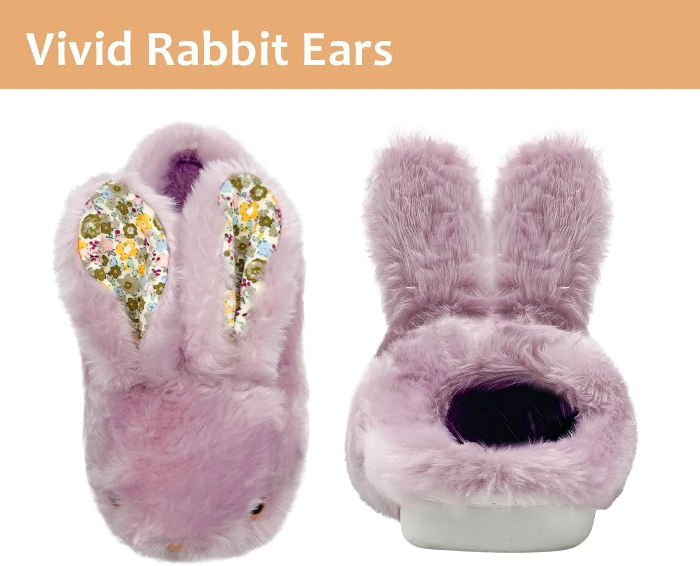 Bunny Slippers for Women Men Cute Plush Rabbit Fuzzy Slippers, Soft Fluffy Animal Winter Warm Indoor House Slippers Shoes