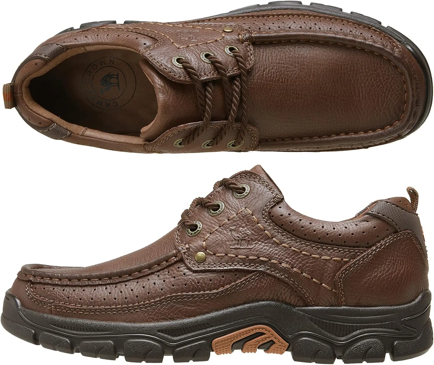 CAMEL CROWN Men Casual Shoes Loafers Comfortable Walking Shoes Oxford for Work Dress Travel-Lace up