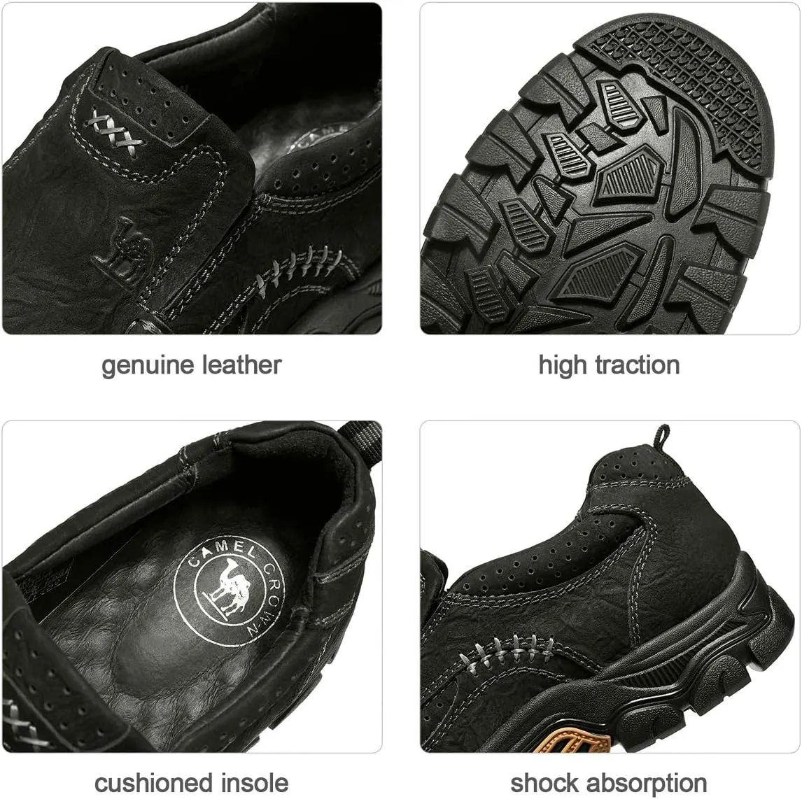 CAMEL CROWN Mens Loafers Slip On Loafer Leather Casual Walking Shoes Comfortable for Work Office Dress Outdoor