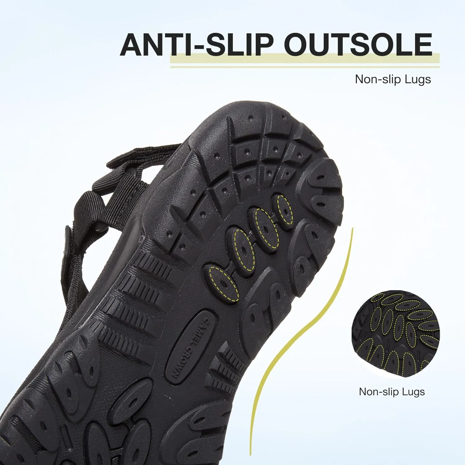 CAMELSPORTS Men's Hiking Sandals Open Toe Outdoor Beach Sandal Waterproof Sport Sandals Water Shoes for Athletic Walking