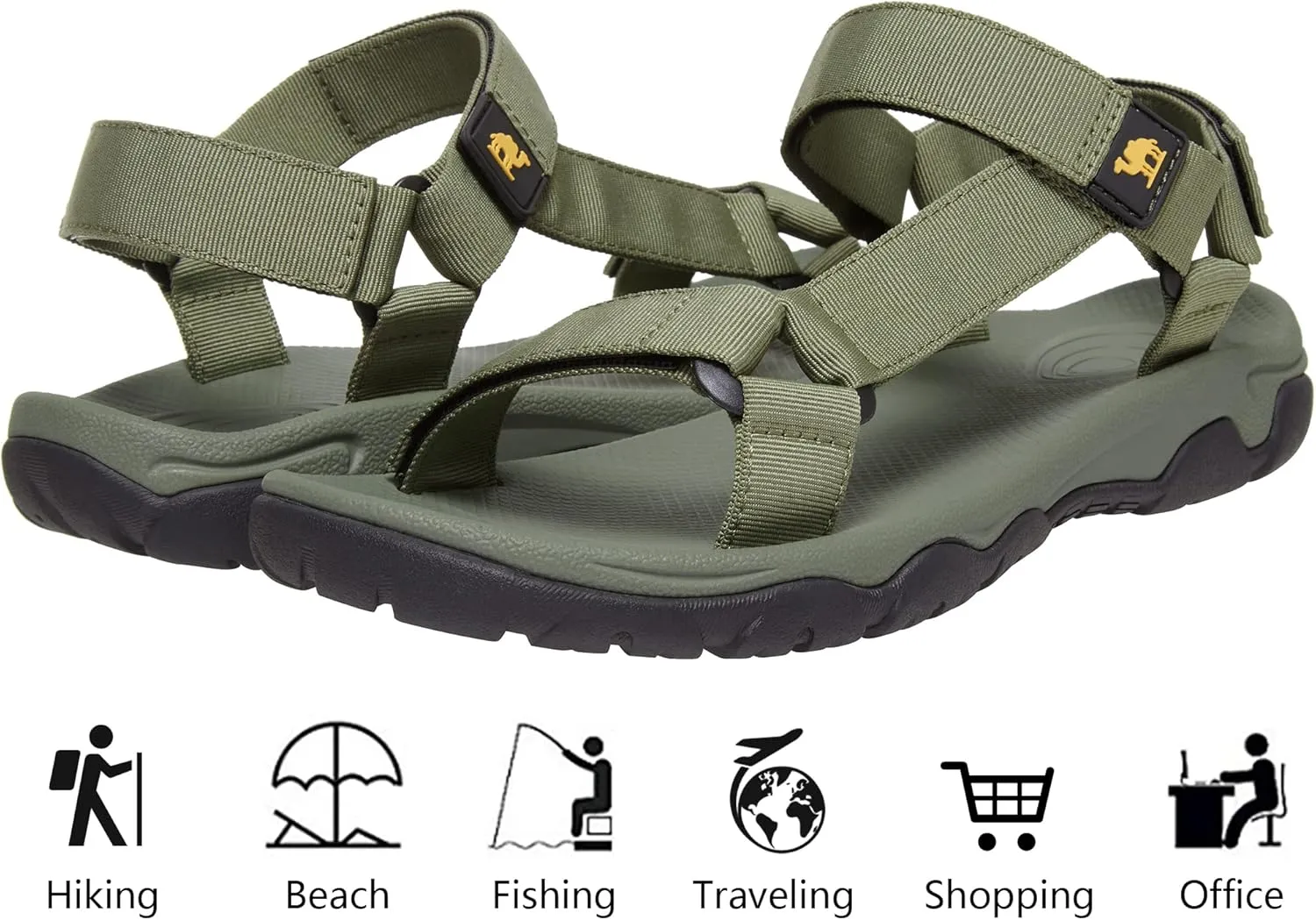 CAMELSPORTS Men's Hiking Sandals Open Toe Outdoor Beach Sandal Waterproof Sport Sandals Water Shoes for Athletic Walking