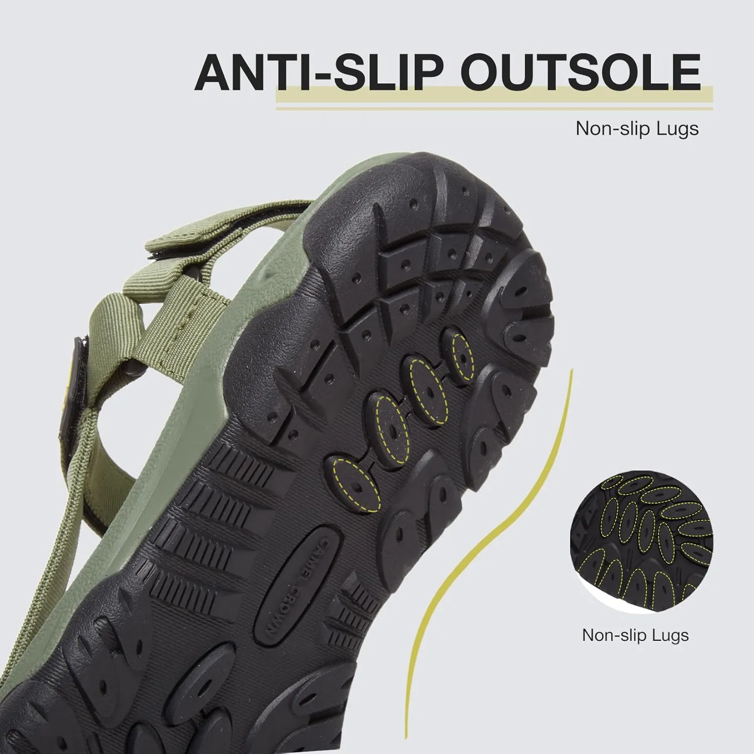 CAMELSPORTS Men's Hiking Sandals Open Toe Outdoor Beach Sandal Waterproof Sport Sandals Water Shoes for Athletic Walking