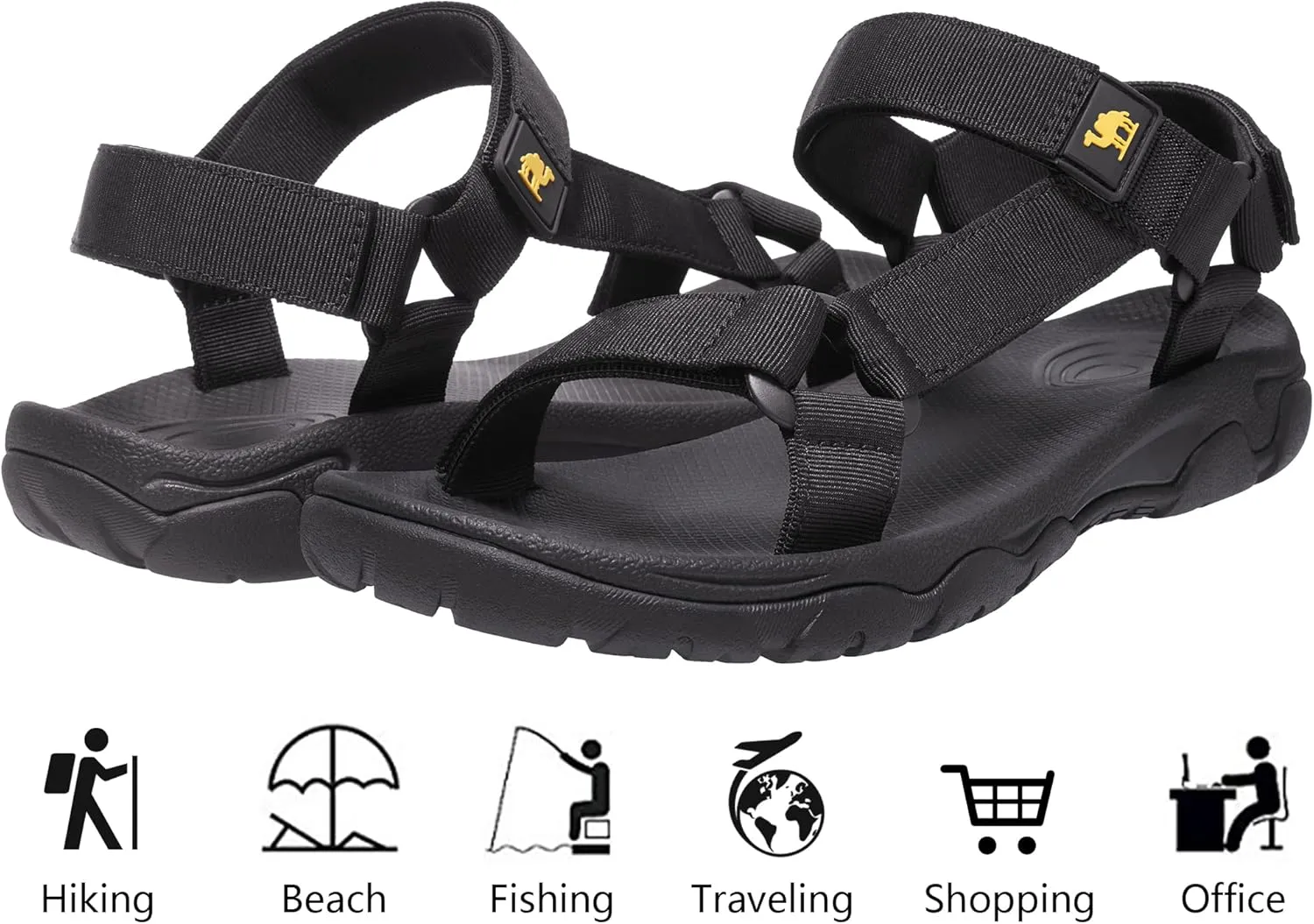 CAMELSPORTS Men's Hiking Sandals Open Toe Outdoor Beach Sandal Waterproof Sport Sandals Water Shoes for Athletic Walking
