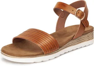 Carcuume Women's Comfortable Lightweight Walking Footbed Arch Support Flat Sandal,DR-00