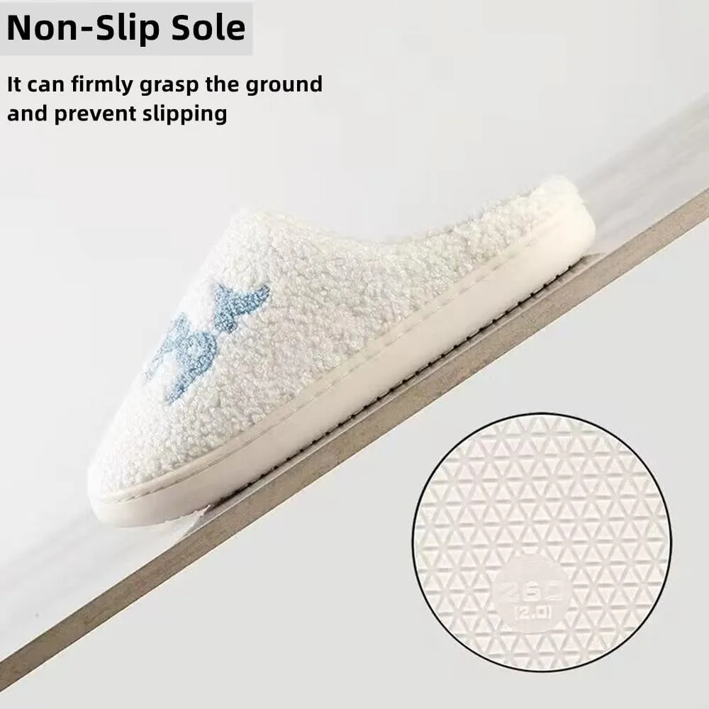 Cartoon Slippers for Womens Mens Cute Cozy Plush Warm Slip-on House Shoes for Indoor and Outdoor Meet Me at Midnight Strawberry Mushroom Evil Eyes Love Heart Slippers