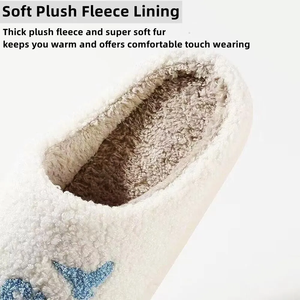 Cartoon Slippers for Womens Mens Cute Cozy Plush Warm Slip-on House Shoes for Indoor and Outdoor Meet Me at Midnight Strawberry Mushroom Evil Eyes Love Heart Slippers