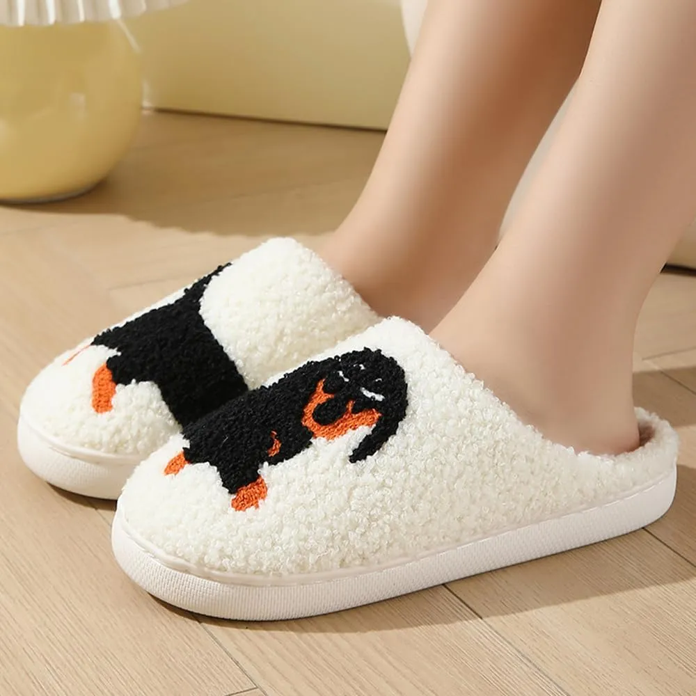 Cartoon Slippers for Womens Mens Cute Cozy Plush Warm Slip-on House Shoes for Indoor and Outdoor Meet Me at Midnight Strawberry Mushroom Evil Eyes Love Heart Slippers