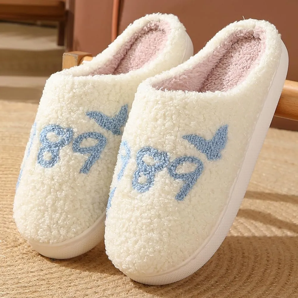 Cartoon Slippers for Womens Mens Cute Cozy Plush Warm Slip-on House Shoes for Indoor and Outdoor Meet Me at Midnight Strawberry Mushroom Evil Eyes Love Heart Slippers