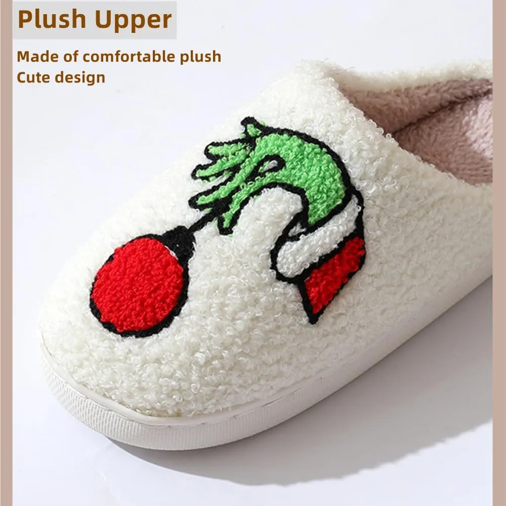 Cartoon Slippers for Womens Mens Cute Cozy Plush Warm Slip-on House Shoes for Indoor and Outdoor Meet Me at Midnight Strawberry Mushroom Evil Eyes Love Heart Slippers