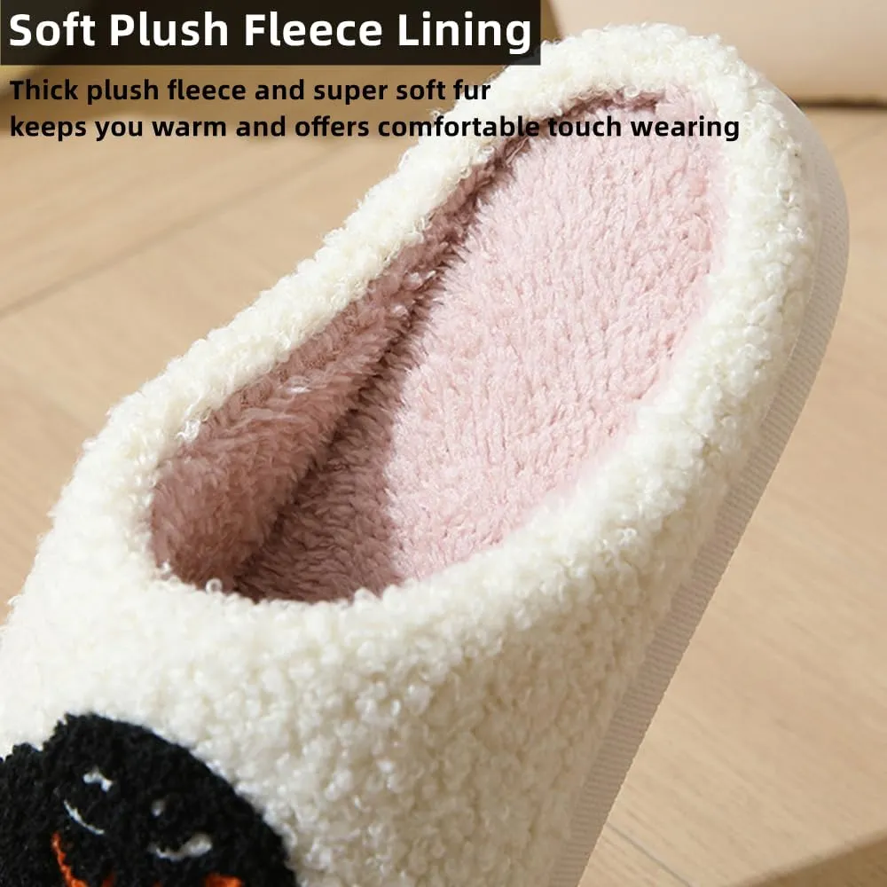 Cartoon Slippers for Womens Mens Cute Cozy Plush Warm Slip-on House Shoes for Indoor and Outdoor Meet Me at Midnight Strawberry Mushroom Evil Eyes Love Heart Slippers