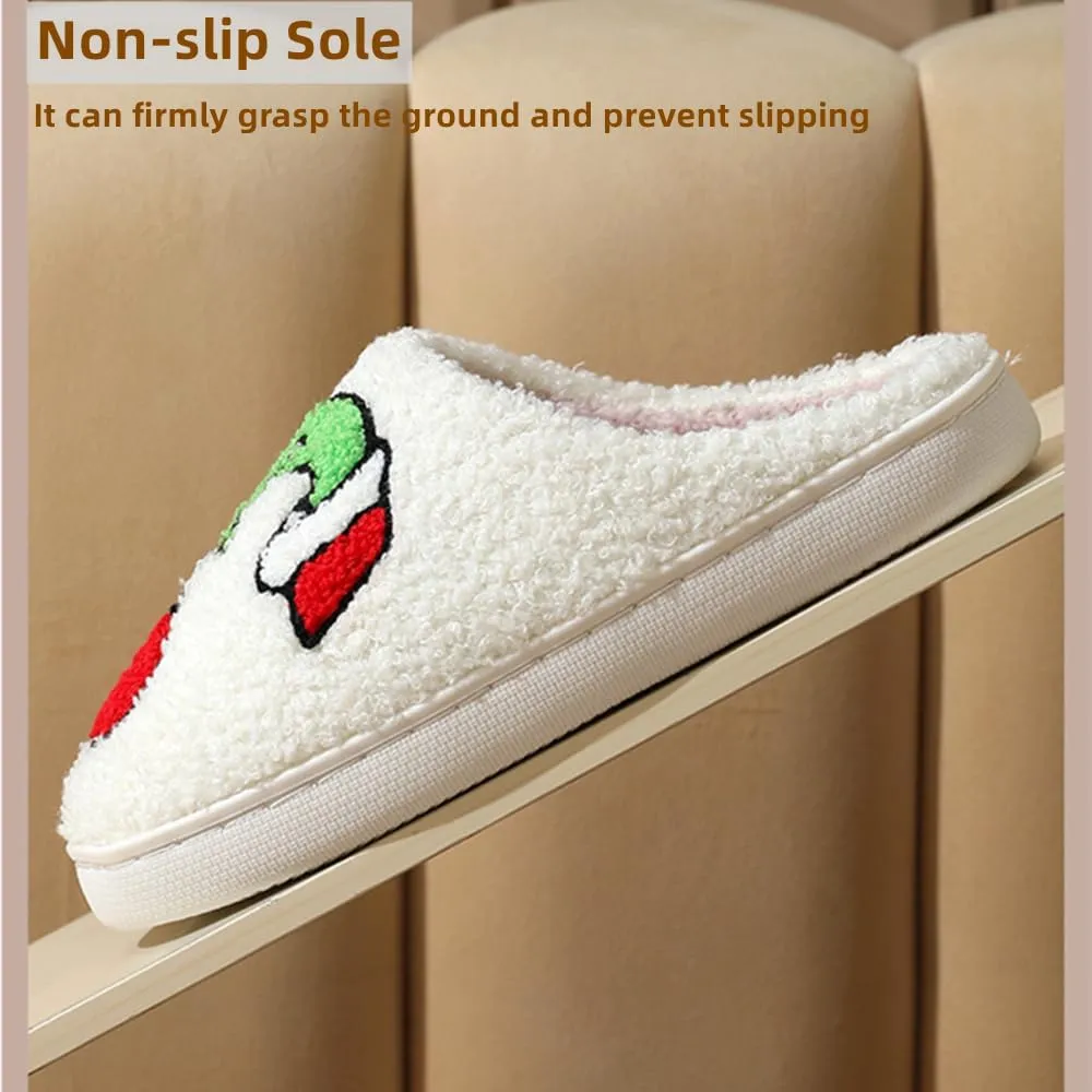 Cartoon Slippers for Womens Mens Cute Cozy Plush Warm Slip-on House Shoes for Indoor and Outdoor Meet Me at Midnight Strawberry Mushroom Evil Eyes Love Heart Slippers