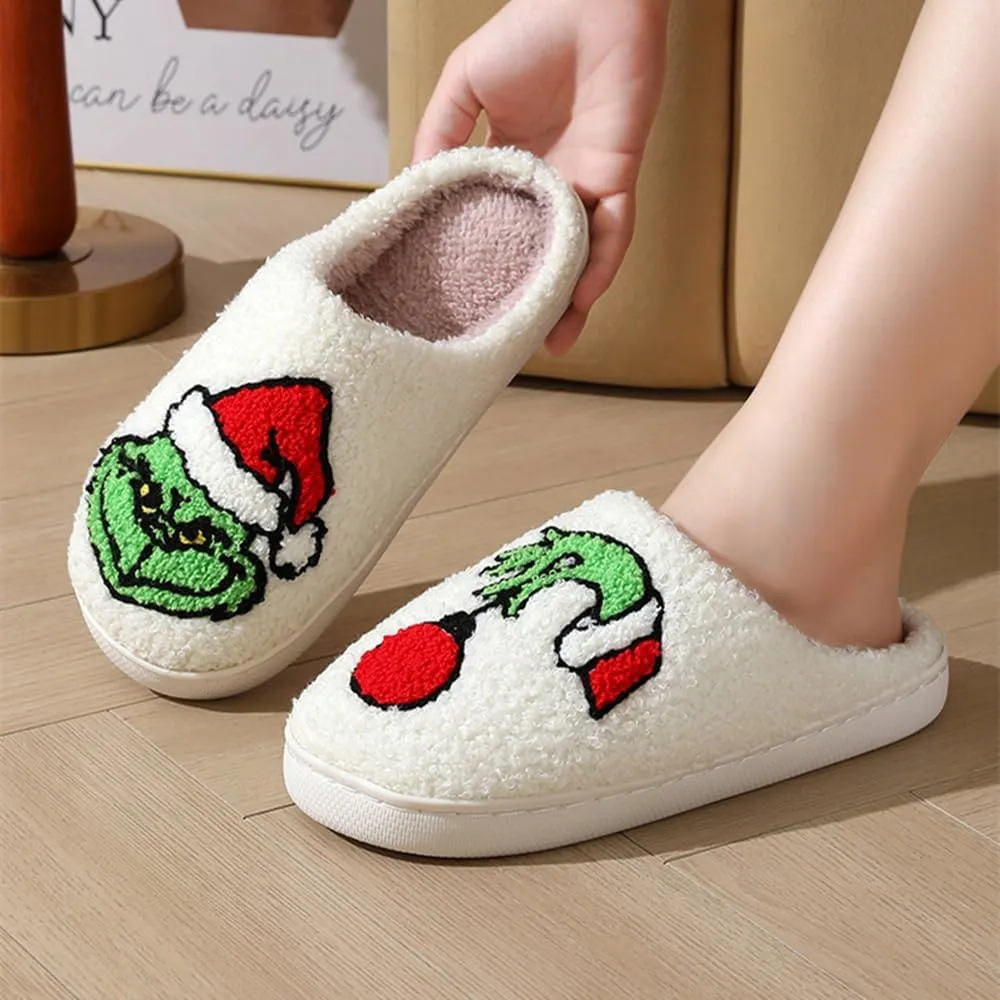 Cartoon Slippers for Womens Mens Cute Cozy Plush Warm Slip-on House Shoes for Indoor and Outdoor Meet Me at Midnight Strawberry Mushroom Evil Eyes Love Heart Slippers