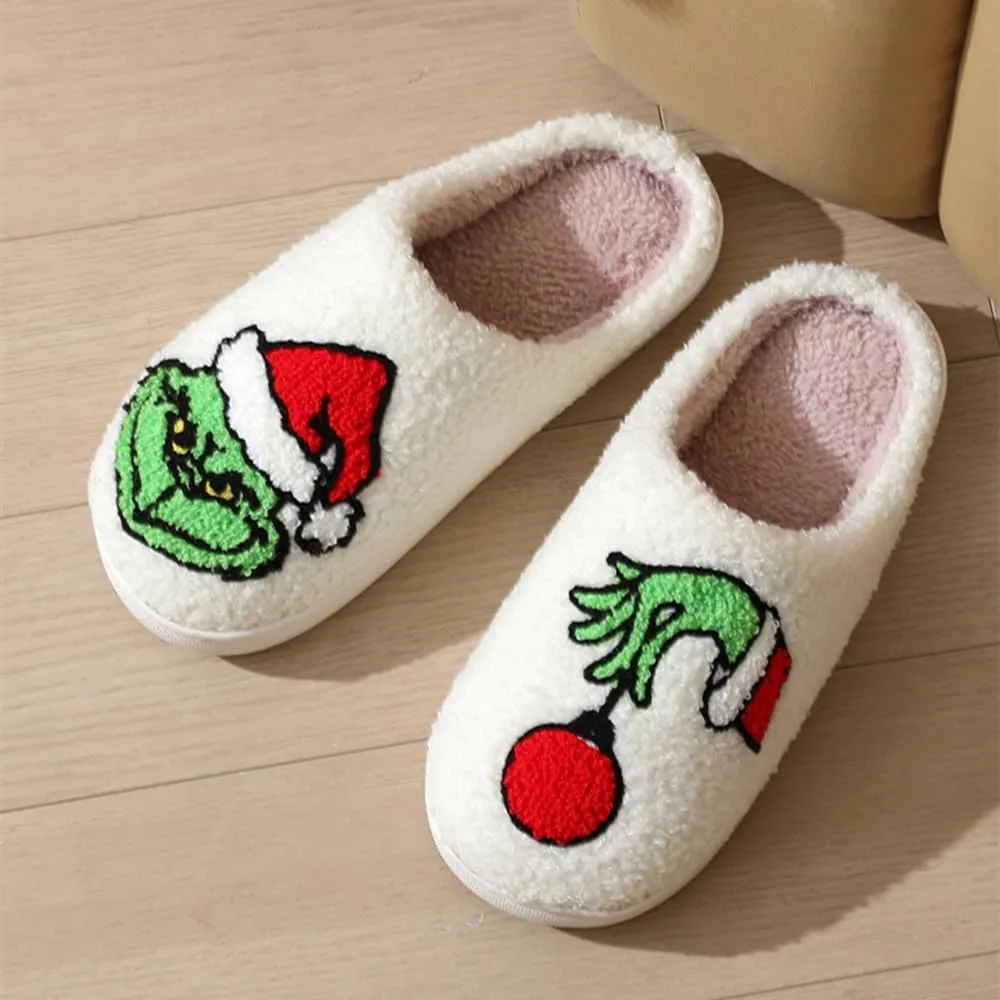Cartoon Slippers for Womens Mens Cute Cozy Plush Warm Slip-on House Shoes for Indoor and Outdoor Meet Me at Midnight Strawberry Mushroom Evil Eyes Love Heart Slippers