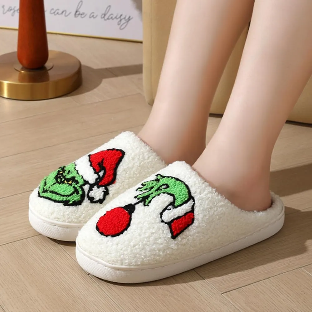 Cartoon Slippers for Womens Mens Cute Cozy Plush Warm Slip-on House Shoes for Indoor and Outdoor Meet Me at Midnight Strawberry Mushroom Evil Eyes Love Heart Slippers