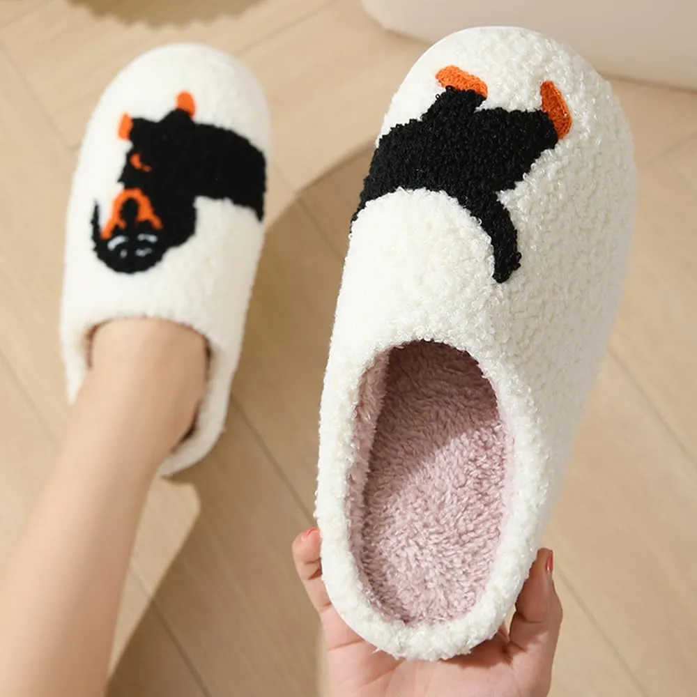 Cartoon Slippers for Womens Mens Cute Cozy Plush Warm Slip-on House Shoes for Indoor and Outdoor Meet Me at Midnight Strawberry Mushroom Evil Eyes Love Heart Slippers
