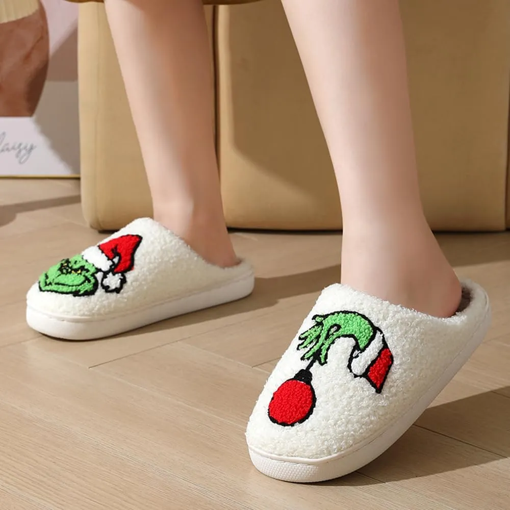 Cartoon Slippers for Womens Mens Cute Cozy Plush Warm Slip-on House Shoes for Indoor and Outdoor Meet Me at Midnight Strawberry Mushroom Evil Eyes Love Heart Slippers