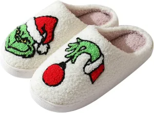 Cartoon Slippers for Womens Mens Cute Cozy Plush Warm Slip-on House Shoes for Indoor and Outdoor Meet Me at Midnight Strawberry Mushroom Evil Eyes Love Heart Slippers