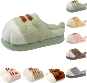 Cat Paw Slippers, Cat's Paw Slippers Winter Warm Furry Bedroom House Shoes, Funny Cat Paw Shoes for Indoor