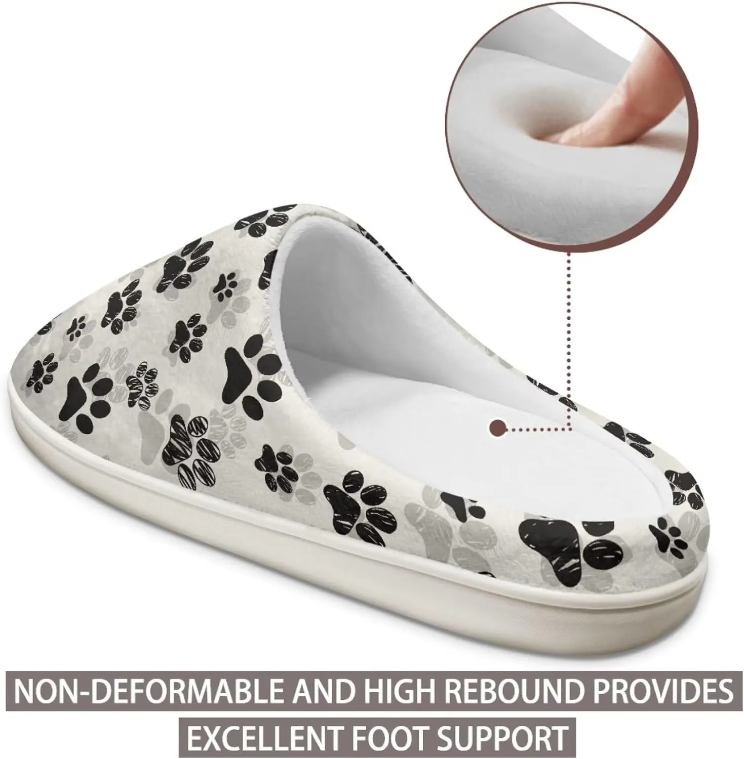 chaqlin Dog House Slipper Fuzzy Sandals Furry Womens Bedroom Flannel Fur Lined Anti Skid Thick Sole Slippers Outdoor
