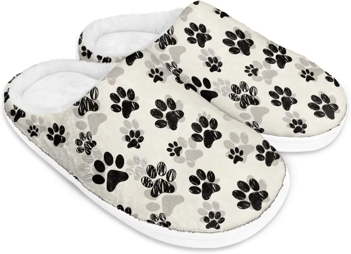 chaqlin Dog House Slipper Fuzzy Sandals Furry Womens Bedroom Flannel Fur Lined Anti Skid Thick Sole Slippers Outdoor
