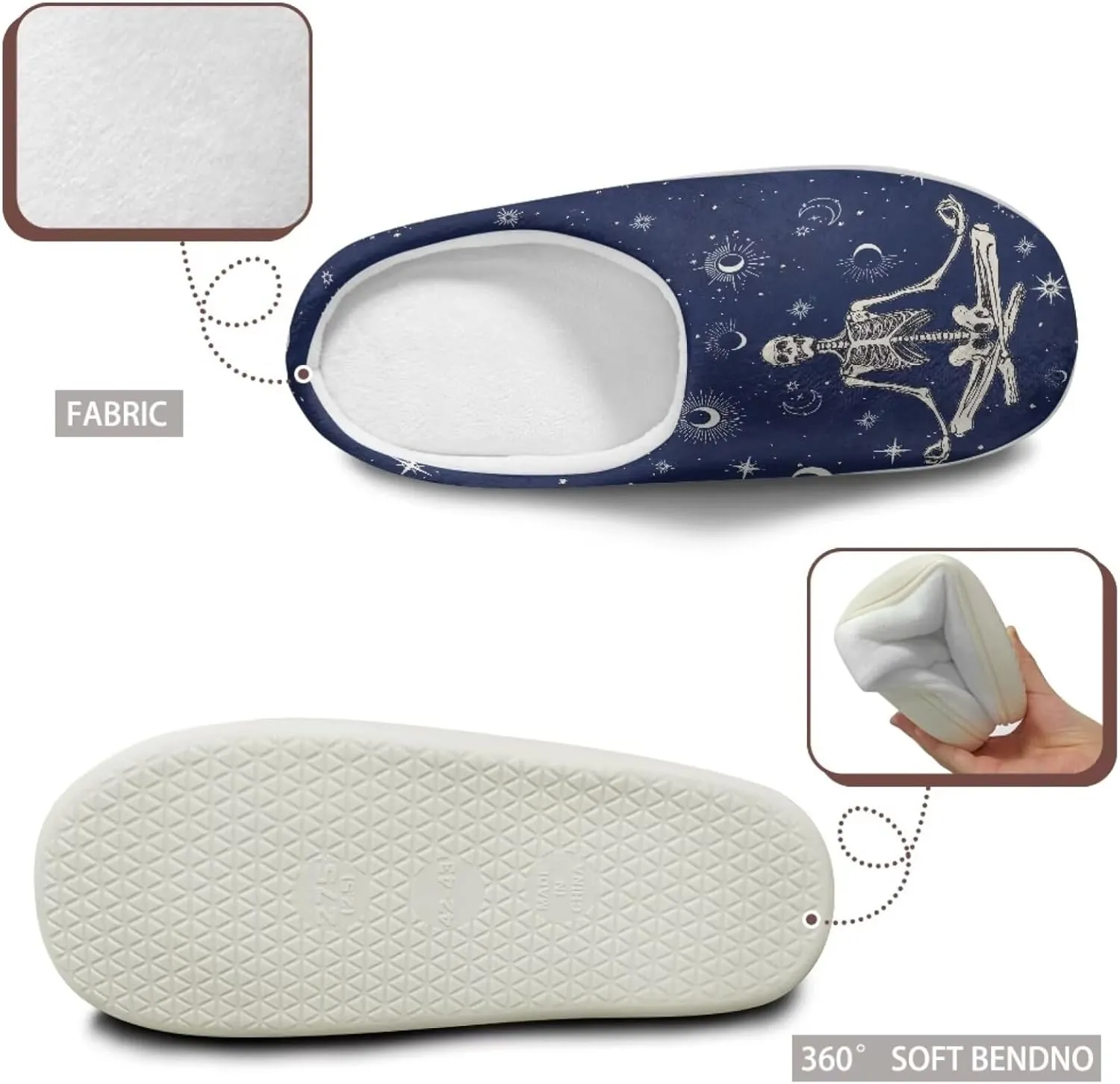 chaqlin House Slipper Universe Fuzzy Sandals for Men Women Furry Bedroom Anti Skid Thick Sole Slippers Casual Outdoor Shoes