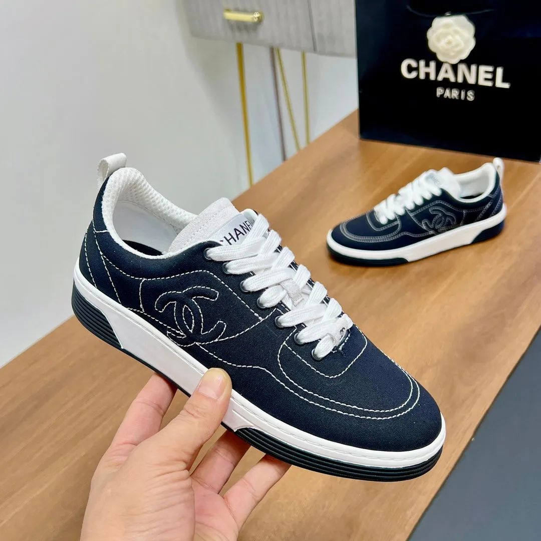 Charcoal CHANEL 25mm Soft Blue Quality-assured Highly intuitive Denim In 149495 Sneaker