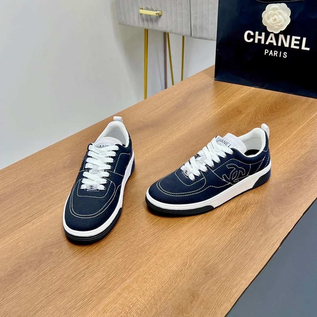 Charcoal CHANEL 25mm Soft Blue Quality-assured Highly intuitive Denim In 149495 Sneaker
