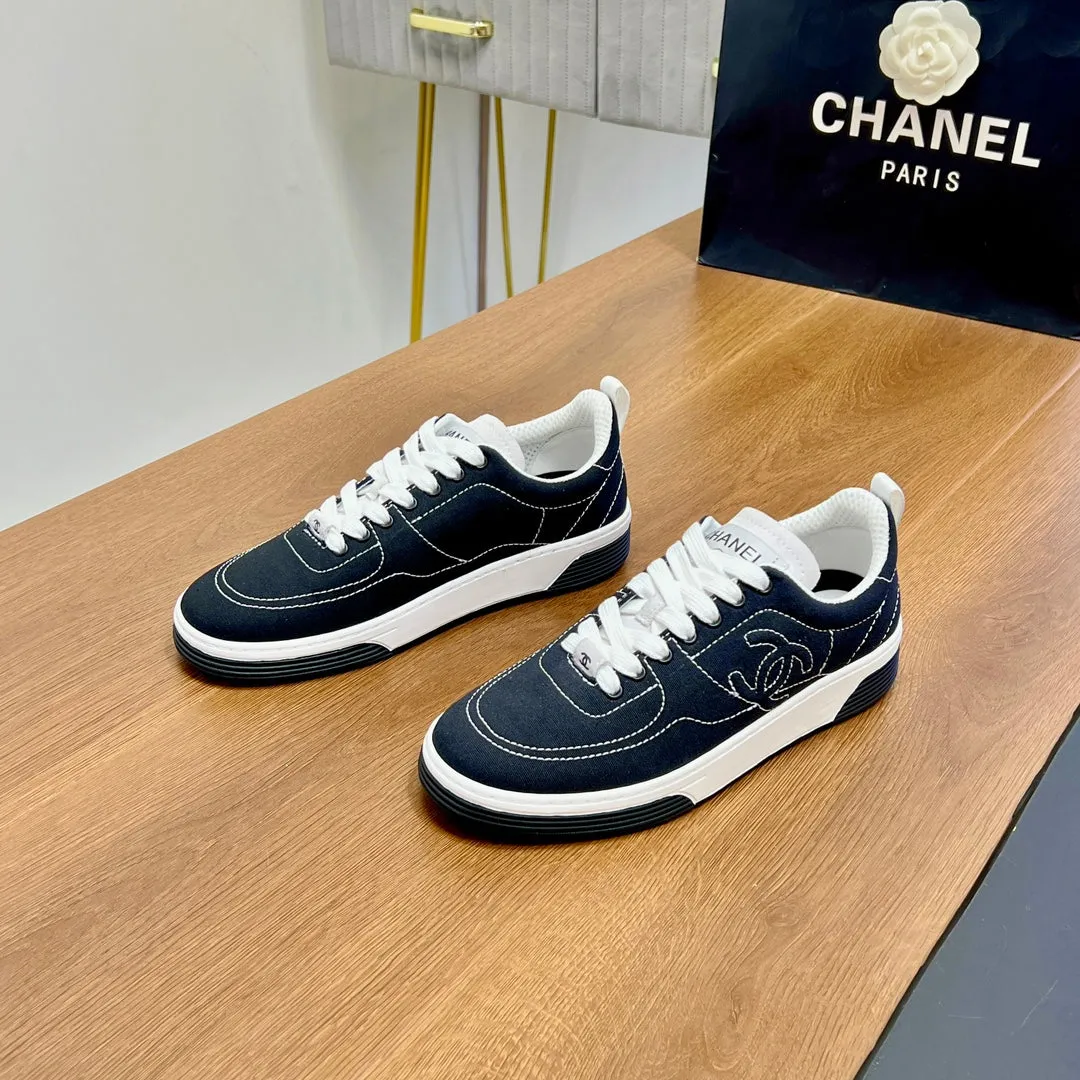 Charcoal CHANEL 25mm Soft Blue Quality-assured Highly intuitive Denim In 149495 Sneaker
