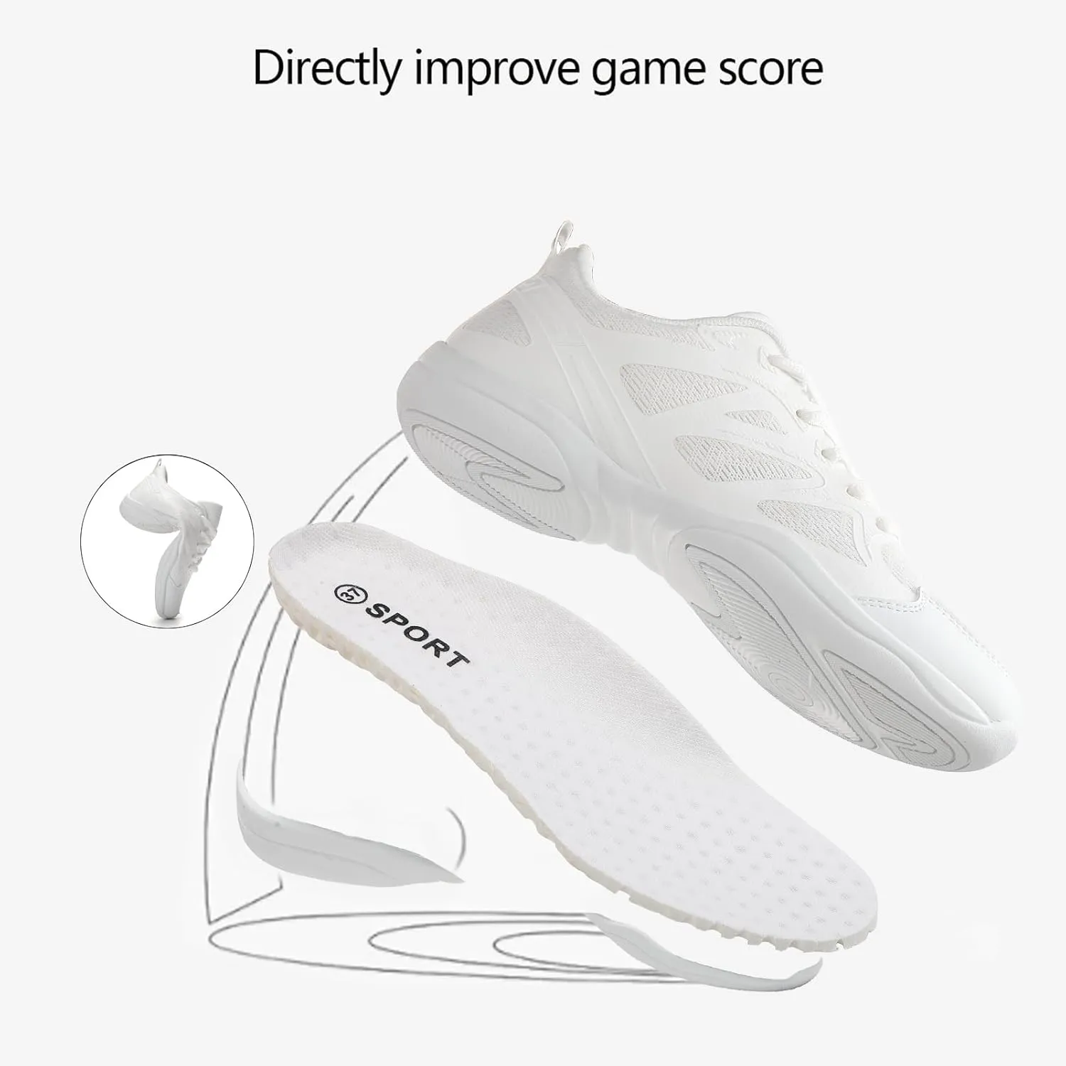 Cheer Shoes Girls Dance Athletic Shoes Women Gymnastic Training Tennis and Competition Sports Flexible mesh Cheerleading Tumbling Shoes for Kid Youth Adult