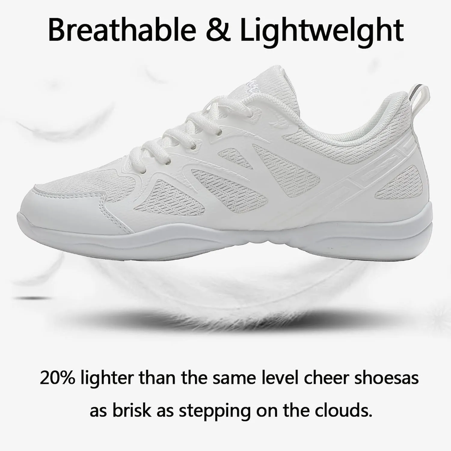 Cheer Shoes Girls Dance Athletic Shoes Women Gymnastic Training Tennis and Competition Sports Flexible mesh Cheerleading Tumbling Shoes for Kid Youth Adult