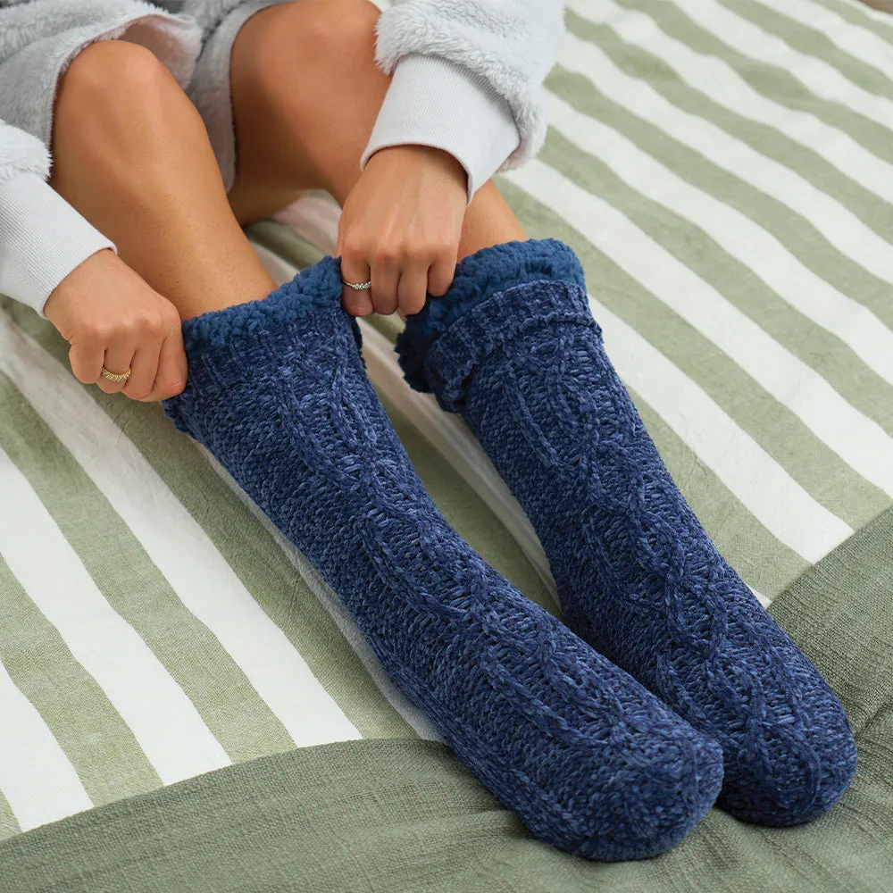 Chenille Lounge Socks - Sherpa
