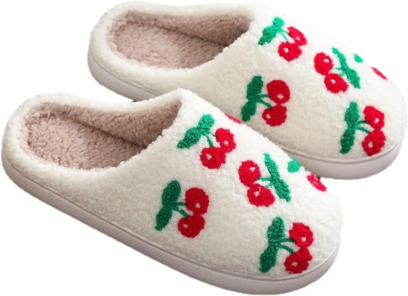 Cherry Slippers Home Slippers Comfortable Indoor House Preppy Slippers For Kids Women Men Girls