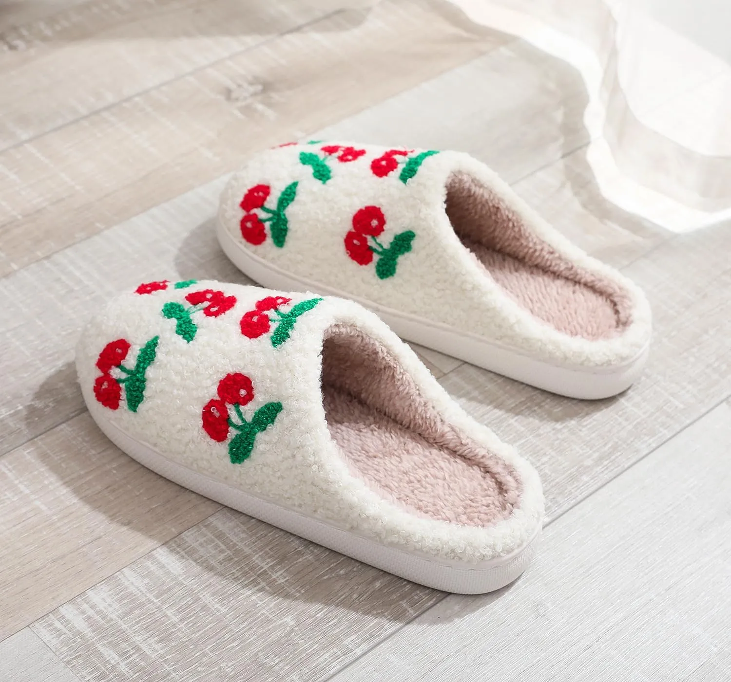 Cherry Slippers Home Slippers Comfortable Indoor House Preppy Slippers For Kids Women Men Girls