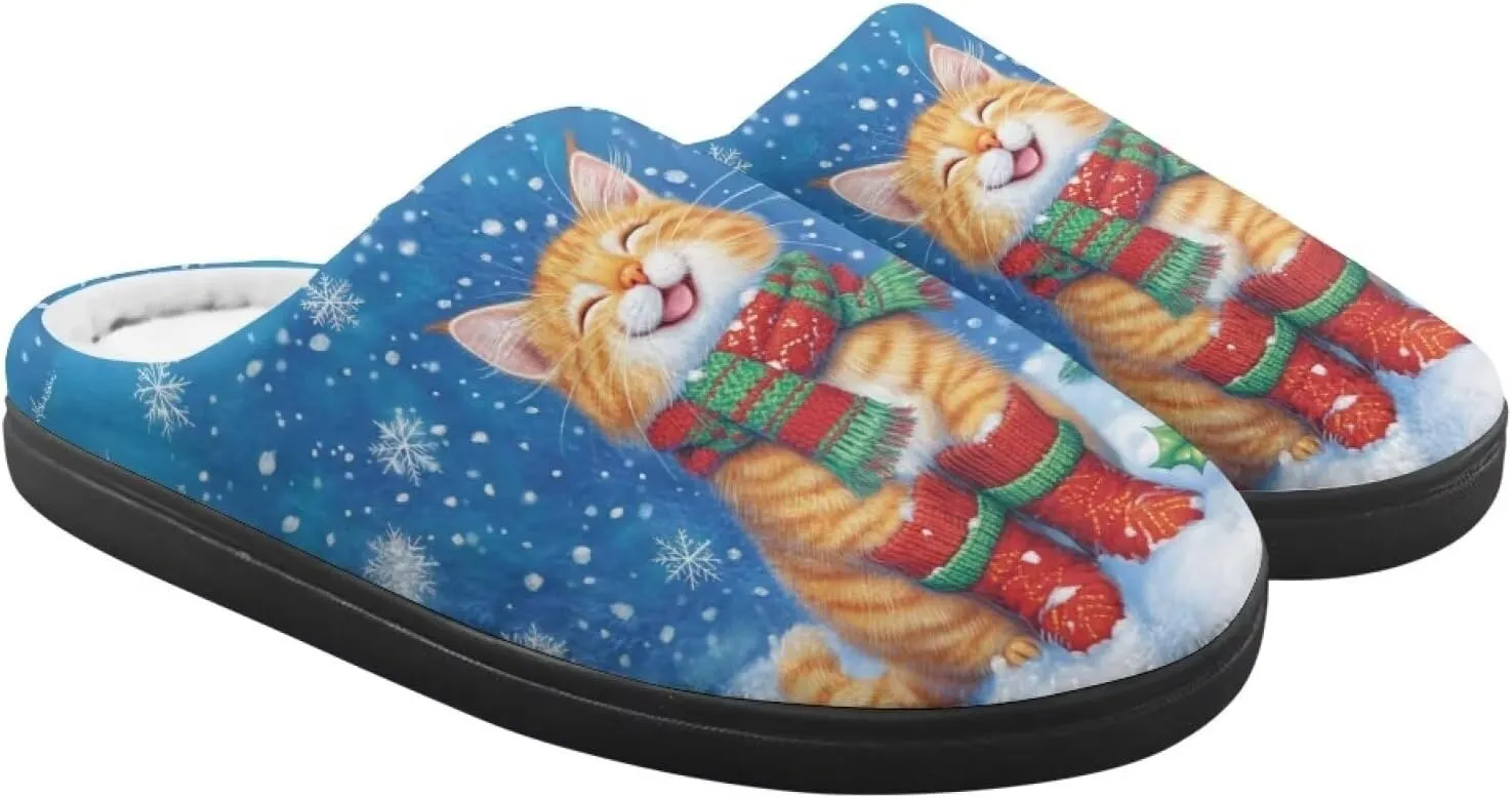 Christmas Fuzzy Slippers for Girls Kids Soft Fluffy Slipper House Slip On Shoes Winter Warm