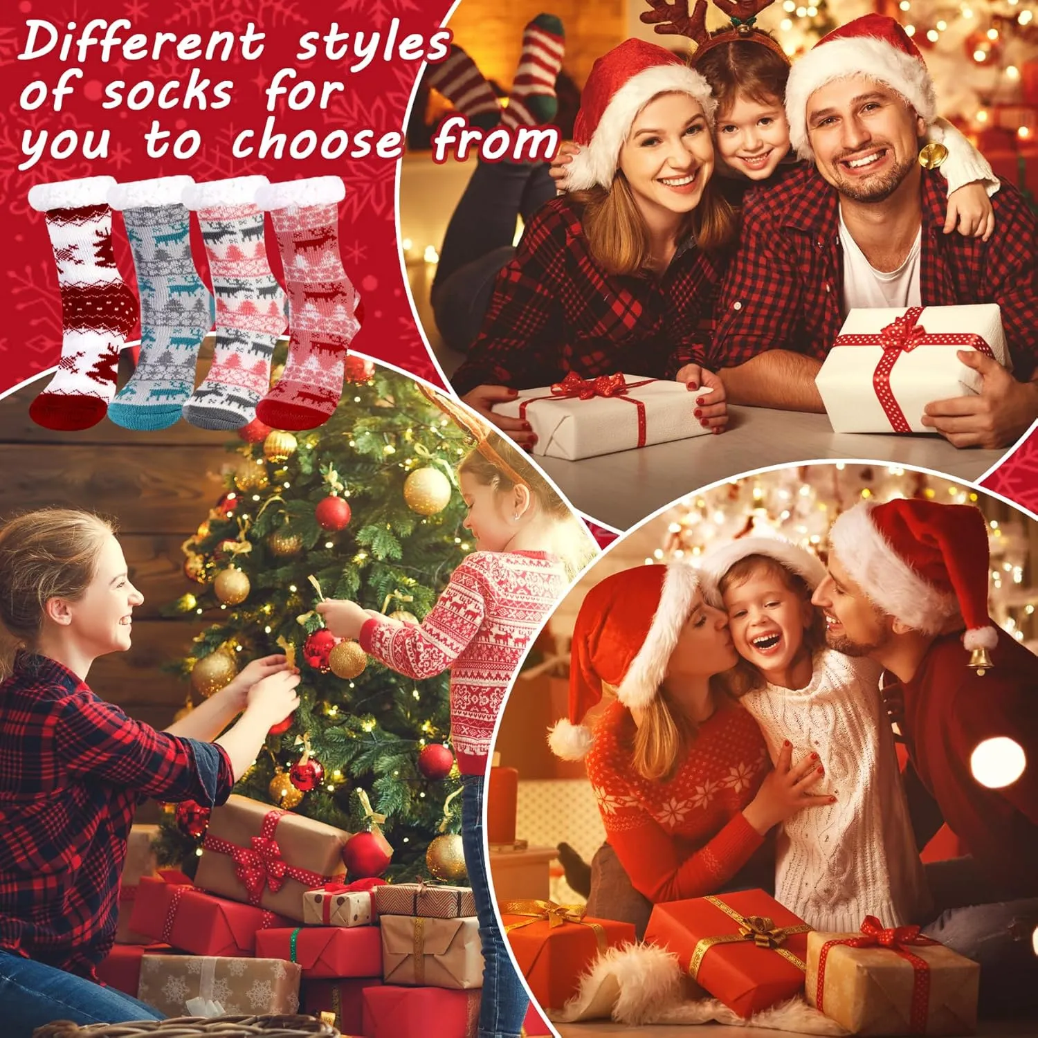 Christmas Fuzzy Socks For Women Wife Friend Gift Fluffy Slipper Indoor Winter