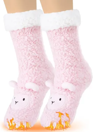 Christmas Fuzzy Socks For Women Wife Friend Gift Fluffy Slipper Indoor Winter
