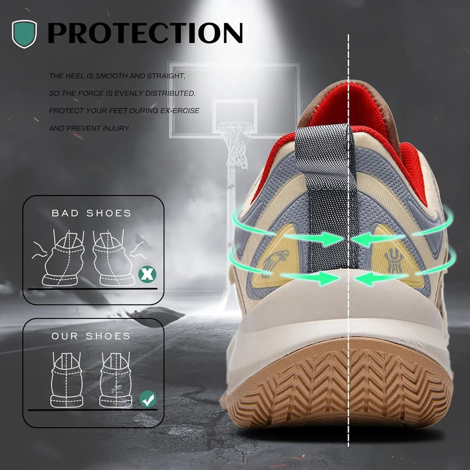 CJSPORX Men Women Basketball Shoes Breathable Non Slip Outdoor Fashion Sneakers