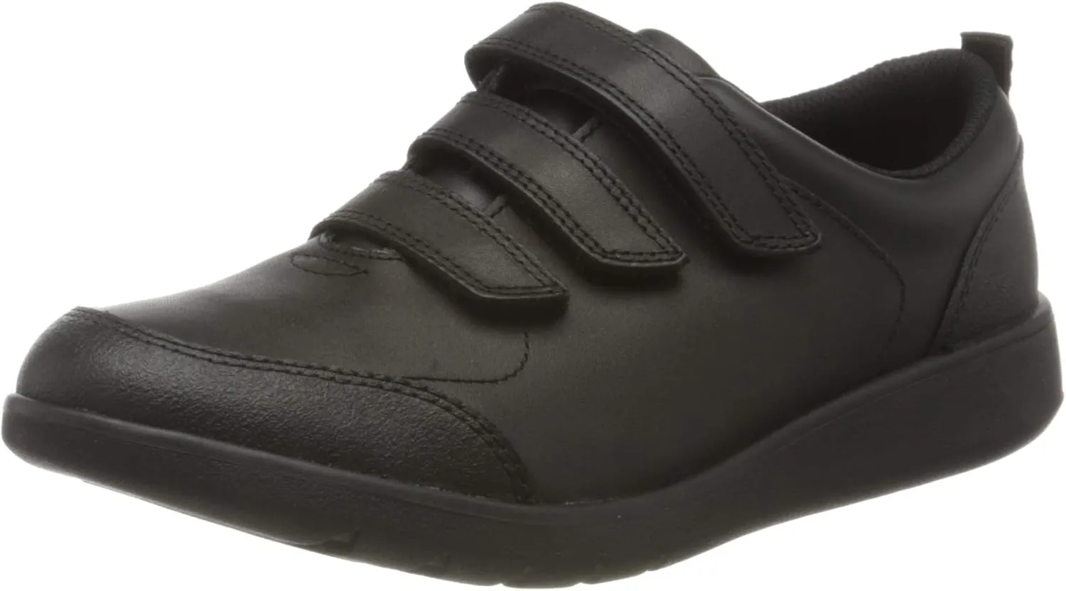Clarks Men's Low-Top Wide Fit Uniform Sneakers, Black Leather, 7.5