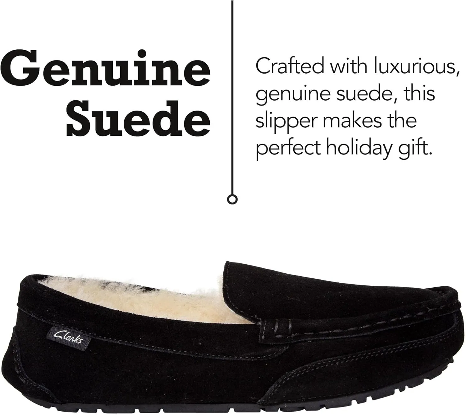 Clarks Shearling Moccasin House Slippers for Men - Indoor/Outdoor Gift for Him