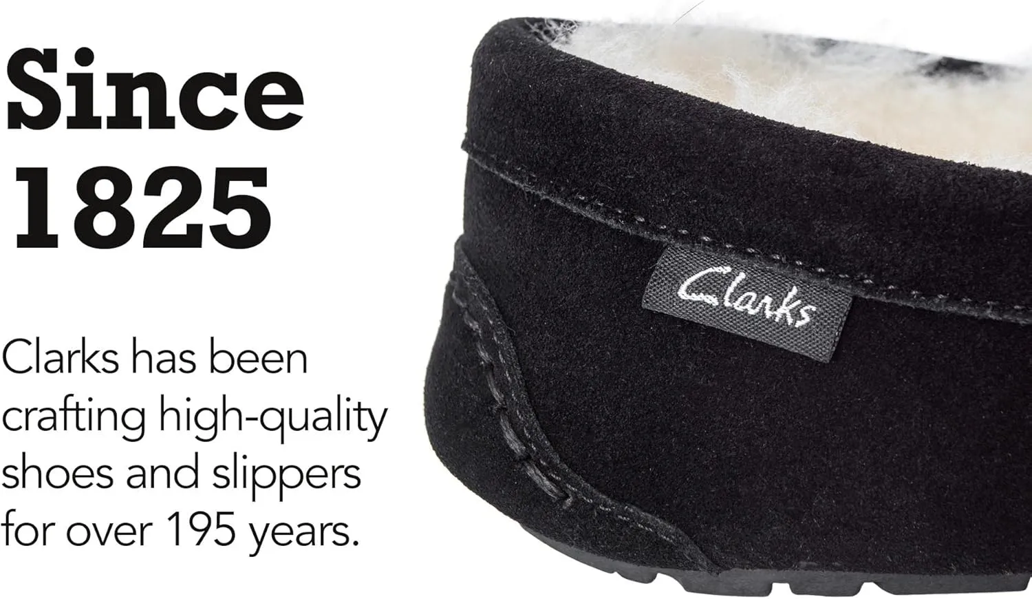 Clarks Shearling Moccasin House Slippers for Men - Indoor/Outdoor Gift for Him