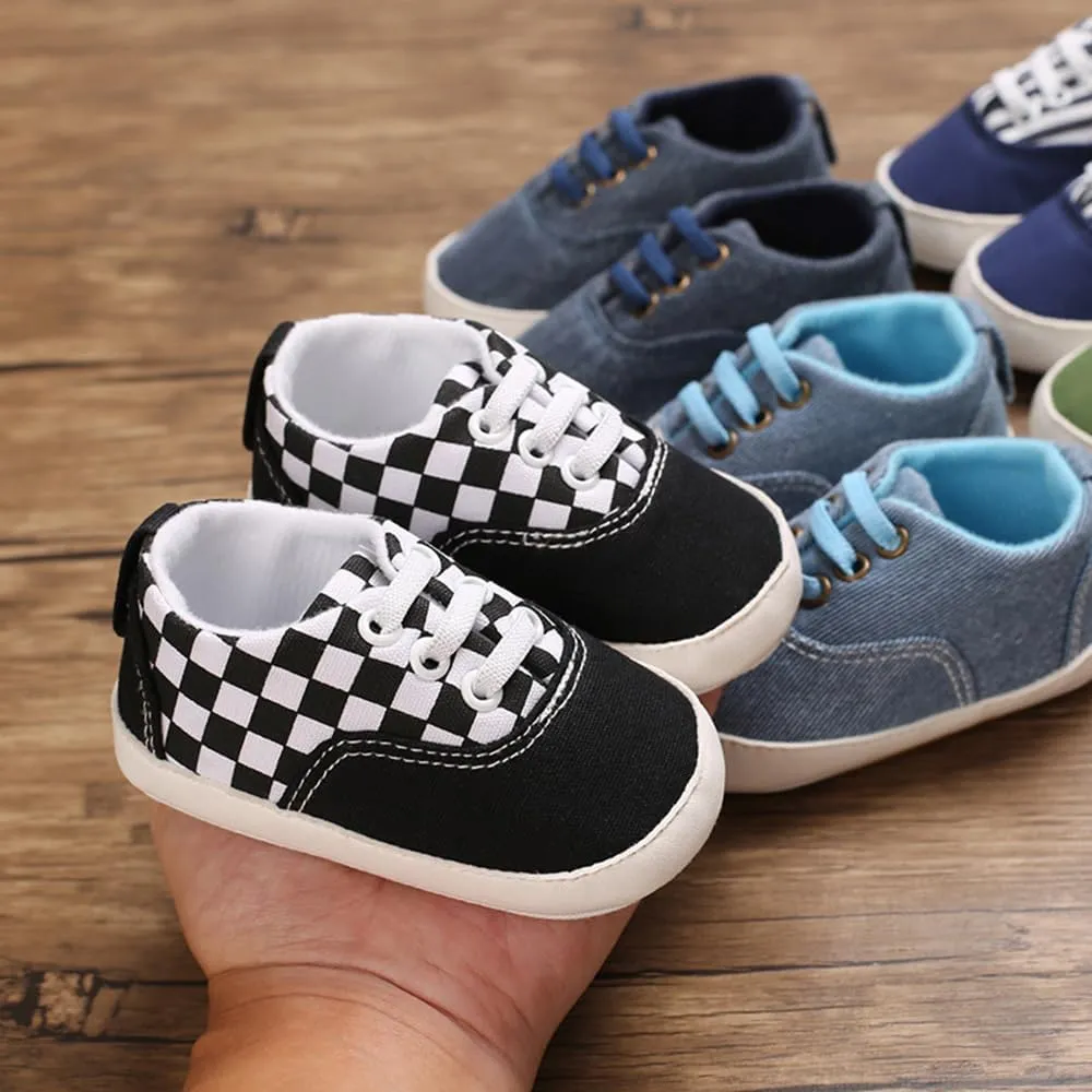 Clowora Unsex Baby Boys Girls Canvas First Walkers Shoes,Infant Non Slip Soft Sole Toddler Flat Lazy Loafers Sneaker