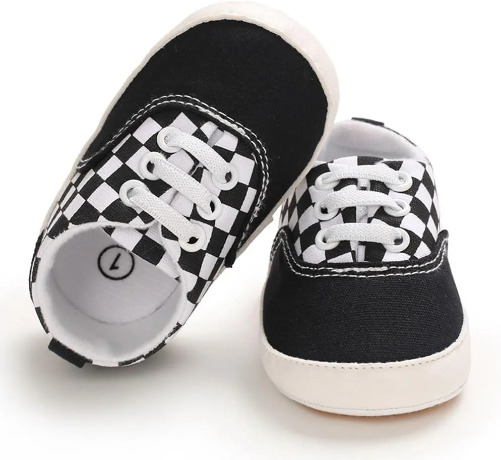 Clowora Unsex Baby Boys Girls Canvas First Walkers Shoes,Infant Non Slip Soft Sole Toddler Flat Lazy Loafers Sneaker
