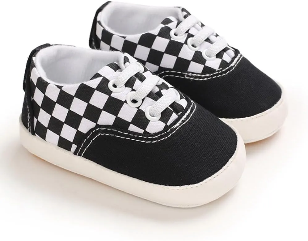 Clowora Unsex Baby Boys Girls Canvas First Walkers Shoes,Infant Non Slip Soft Sole Toddler Flat Lazy Loafers Sneaker