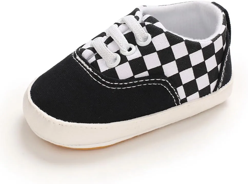 Clowora Unsex Baby Boys Girls Canvas First Walkers Shoes,Infant Non Slip Soft Sole Toddler Flat Lazy Loafers Sneaker