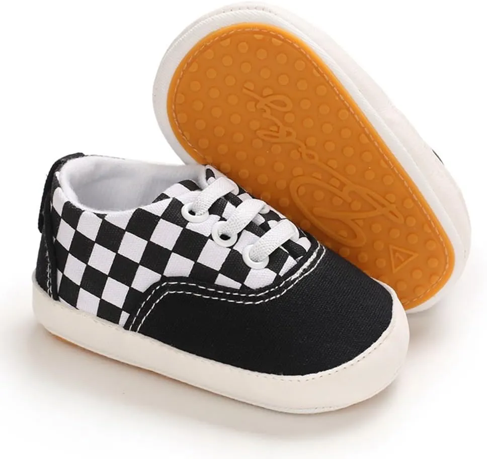 Clowora Unsex Baby Boys Girls Canvas First Walkers Shoes,Infant Non Slip Soft Sole Toddler Flat Lazy Loafers Sneaker