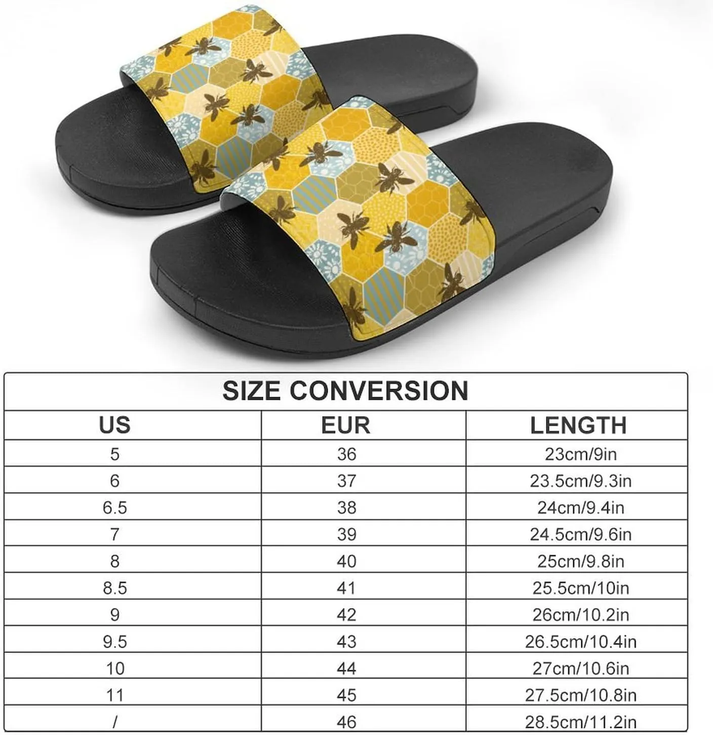 Colorful Honey Bee Nature Apiary Slippers for Women Rubber Slides Womens Sandal Slippers
